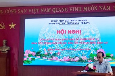 Công bố quyết định bổ nhiệm Giám đốc Trung tâm Cứu hộ, bảo tồn và Phát triển sinh vật